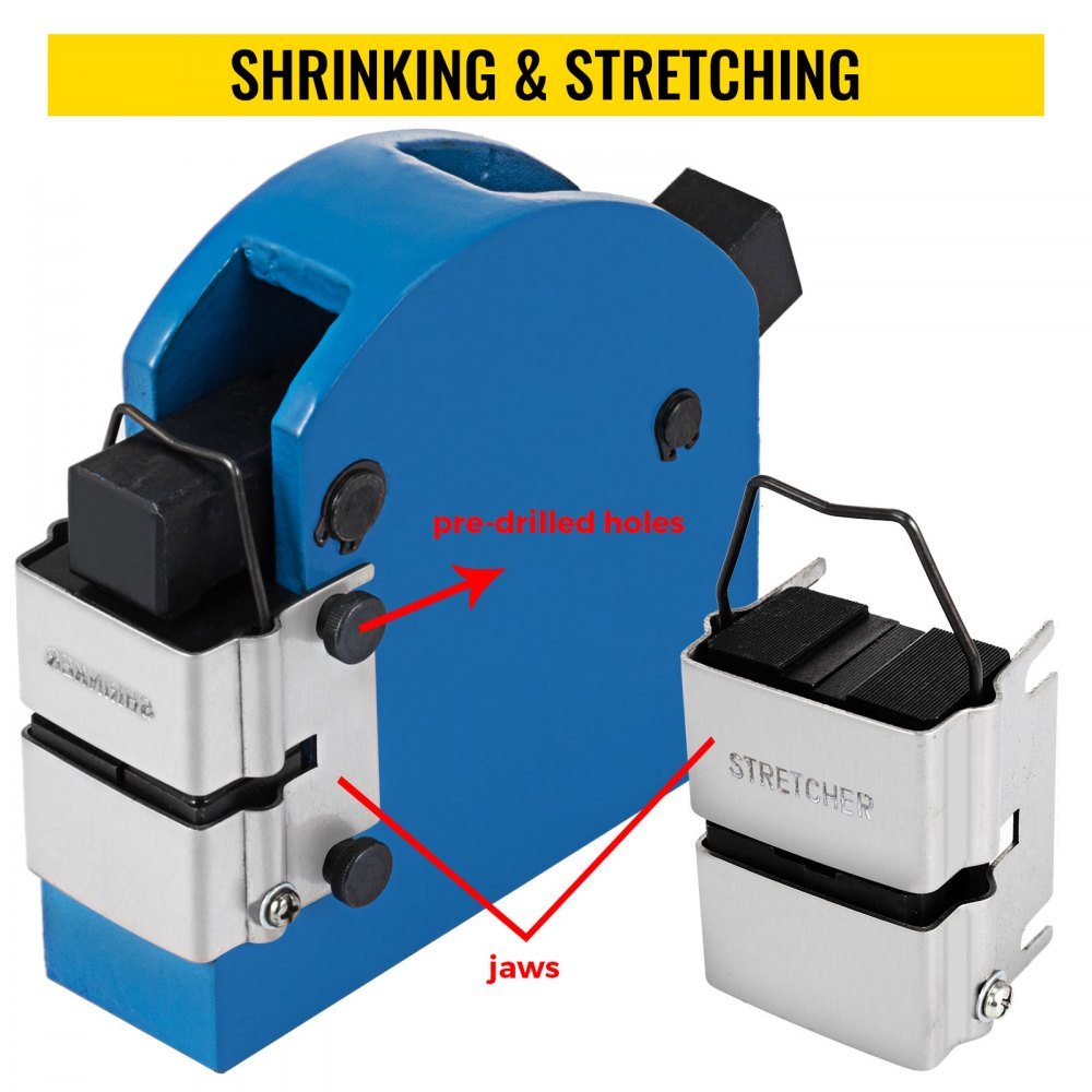 VEV Sheet Metal Shrinker Stretcher 16/18/20, Metal Shrinker Stretcher, Sheet Metal Fabrication Shrinker Stretcher Set, Gauge Fabrication 2-in-1 Mild Steel for Garage/Body Shop/Workshop Metal Tool