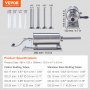 VEVOR Manual Sausage Stuffer 2.5L Horizontal Sausage Machine 201 Stainless Steel