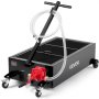 VEVOR Low Profile Oil Drain Pan, 94.6 L Capacity, Rolling Oil Drain Pan with Manual Pump, 2.2 m Hose & T Folding Handle, Leak-proof & Corrosion-resistant, Fit for Cars, SUVs, Trucks, ATVs, Black
