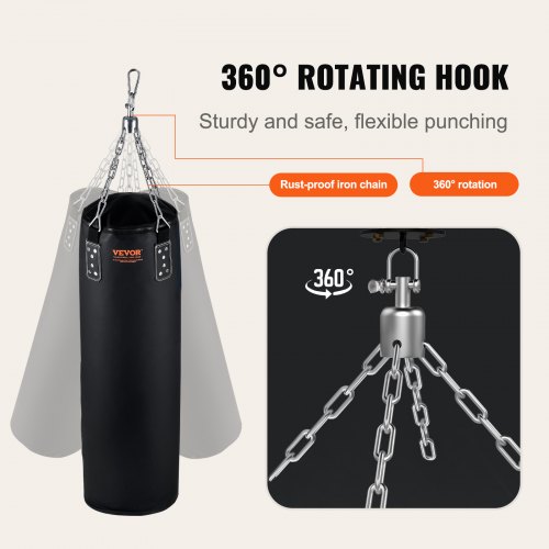 ZERUIDM Bokszakset, geschikt voor zwaar gebruik, ongevuld, hangende bokszakken, bokszak voor volwassenen en kinderen, punching bag met boksbandages, plafondhaken, ketting, voor kickboksen, vechtsport ZERUIDM Bokszakset, geschikt voor zwaar gebruik, ongevuld, hangende bokszakken, bokszak voor volwassenen en kinderen, punching bag met boksbandages, plafondhaken, ketting, voor kickboksen, vechtsport