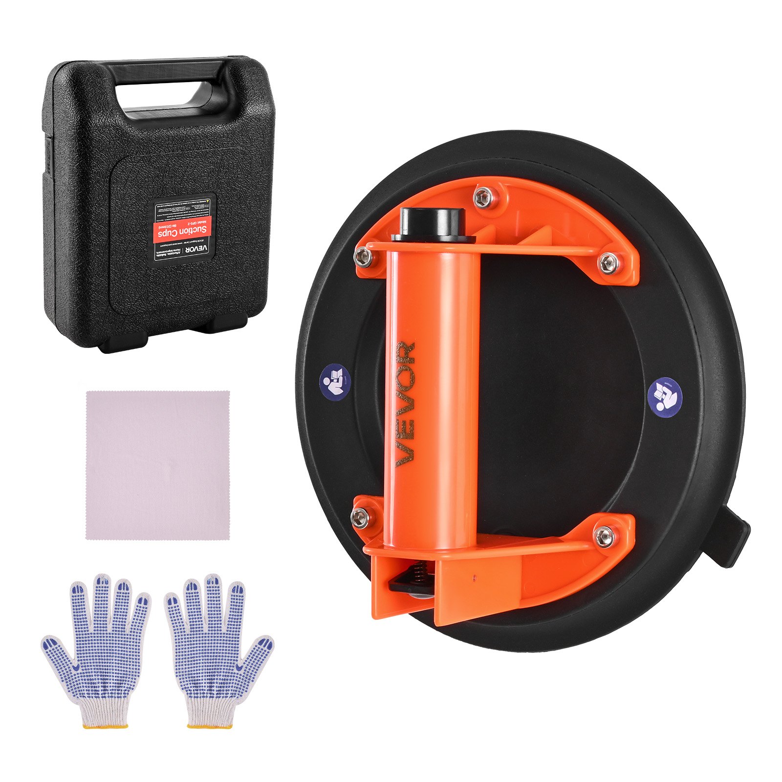 VEVOR vacuümzuignap, 203 mm glazen zuignap met ABS-handvat, tegelzuignap met een hefvermogen van 180 kg, tegelzuignapgereedschap met draagtas voor het tillen van tegels, graniet en gipsplaten, 1 stuk.