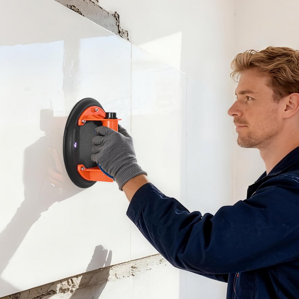 VEVOR Vacuümzuiglift, 203 mm glaslift met ABS-handgreep, 180 kg hefvermogen, tegelzuignap met draagtas voor het tillen van tegels, graniet, gipsplaten en ramen (2 stuks)