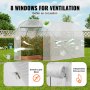 VEVOR Walk-in Tunnel Greenhouse 14.6x6.36x6.3ft Galvanized Frame PE Cover White