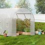 VEVOR Walk-in Tunnel Greenhouse, 14.6x6.4x6.3 ft Hoop House Greenhouse Tunnel, Plant Hot House with Galvanized Steel Frame, White PE Cover, Roll-up Zipper Door and 8 Windows for Outdoor