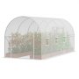 VEVOR Walk-in Tunnel Greenhouse, 14.6x6.4x6.3 ft Hoop House Greenhouse Tunnel, Plant Hot House with Galvanized Steel Frame, White PE Cover, Roll-up Zipper Door and 8 Windows for Outdoor