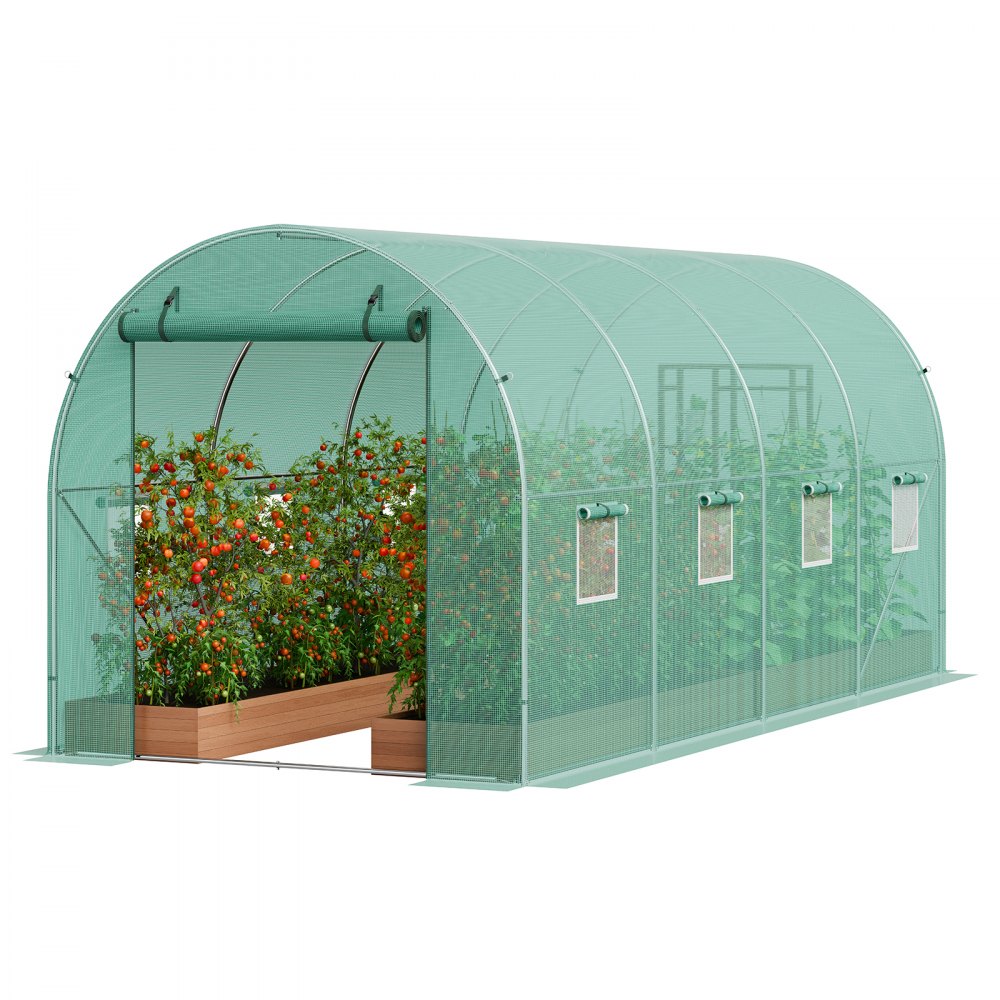 VEVOR kas tunnelkas koudframe tomatenhuis 445x194x192cm groen