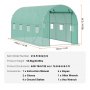 VEVOR Walk-In Tunnelkas, 4,4 x 1,9 x 1,9 m, Polytunnelkas, Plantenkas met gegalvaniseerd stalen frame, groene PE-afdekking, oprolbare ritssluiting en 8 ramen voor buitengebruik