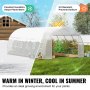 VEVOR Walk-In Tunnelkas, 6,8 x 2,8 x 2,0 m, Polytunnelkas, Plantenkas met gegalvaniseerd stalen frame, witte PE-afdekking, oprolbare ritssluiting en 12 ramen voor buitengebruik