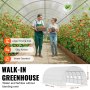 VEVOR Walk-in Tunnel Greenhouse 19.36x9.68x6.5ft Galvanized Frame PE Cover White