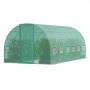 VEVOR Walk-in Tunnel Greenhouse, 19.4x9.7x7.4 ft Hoop House Greenhouse Tunnel, Plant Hot House with Galvanized Steel Frame, Green PE Cover, Swing Door and 12 Roll-up Windows for Outdoor