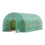 VEVOR Walk-in Tunnel Greenhouse, 19.4x9.7x7.4 ft Hoop House Greenhouse Tunnel, Plant Hot House with Galvanized Steel Frame, Green PE Cover, Swing Door and 12 Roll-up Windows for Outdoor