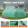 VEVOR Walk-in Tunnel Greenhouse, 29.2x9.7x6.5 ft Hoop House Greenhouse Tunnel, Plant Hot House with Galvanized Steel Frame, Green PE Cover, Roll-up Zipper Door and 12 Windows for Outdoor