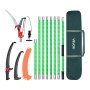 VEVOR Manual Pole Saw, 118-809.3 cm Extendable Pole Tree Pruner with Scissors, Sharp 65Mn Steel Blade, Lightweight Fiberglass Handle Pole, for High Branch Trimming, Pruning Tool for Palms and Shrubs