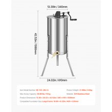 VEVOR Handmatige Honing Extractor 2 Frames Imker Tangentiële Extractor Imker