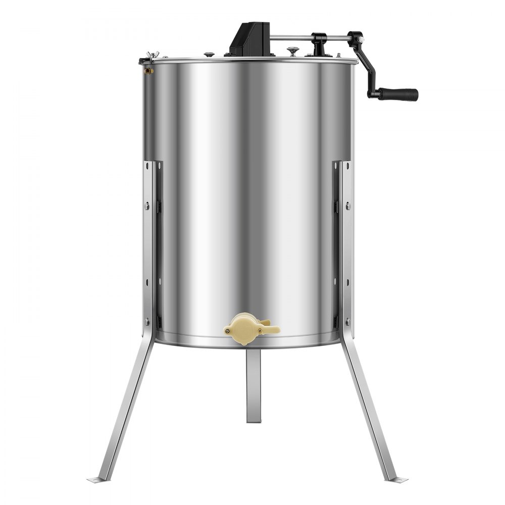 VEVOR Honingextractor, 4/8 Frame, Handmatige Tangentiële Extractor met Transparante Deksel, Roestvrijstalen Honingextractor met Hoogte Verstelbare Standaard, Honingraatextractor voor Bijenteelt