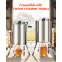 VEVOR Honey Extractor, 4/8 Frame Manual Honey Spinner with Transparent Lid, Stainless Steel Honeycomb Drum Spinner with Height Adjustable Stand, Honeycomb Extraction Equipment for Beekeeping