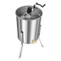 VEVOR Honingextractor, 4/8 Frame, Handmatige Tangentiële Extractor met Transparante Deksel, Roestvrijstalen Honingextractor met Hoogte Verstelbare Standaard, Honingraatextractor voor Bijenteelt