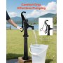 VEVOR Well Hand Pitcher Pump, 20 ft Max Lift, Antique Cast Iron Manual Hand Water Pump with Heightening Base, NPT 1-1/4 in Connection, Easy Installation, for Outdoor Garden, Pond, Yard, Farm, Black