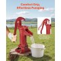 VEVOR Well Hand Pitcher Pump, 25 ft Maximum Lift, Antique Cast Iron Manual Hand Water Pump, NPT 1-1/4 in Connection, Easy Installation, Old Fashioned for Outdoor Garden, Pond, Backyard, Farm, Red