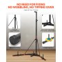 VEVOR Punching Bag Stand, Steel Heavy Duty Workout Training Equipment, Adjustable Height Boxing Punching Stand with Weighted Base, Holds Up to 140 lbs, Freestanding Sandbag Rack for Home Gym Fitness