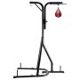 VEVOR 2 in 1 Punching Bag Stand, Steel Heavy Duty Workout Equipment, Adjustable Height Boxing Punching Bag and Speed Bag Stand, Freestanding Sandbag Rack, Holds Up to 140 lbs, for Home Gym Fitness
