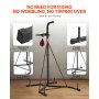 VEVOR 2 in 1 Punching Bag Stand, Steel Heavy Duty Workout Equipment, Adjustable Height Boxing Punching Bag and Speed Bag Stand, Freestanding Sandbag Rack, Holds Up to 140 lbs, for Home Gym Fitness