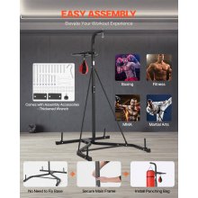 VEVOR 2 in 1 bokszakstandaard, bokszakframe, bokstrainingsapparatuur, 65 kg