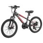 VEVOR Mountainbike 20 inch 21 versnellingen Carbonstaal Zwart voor recreatief fietsen en lichte offroad-tochten, 80 kg draagvermogen, bel, reflectoren en lichtbevestiging voor goede zichtbaarheid.