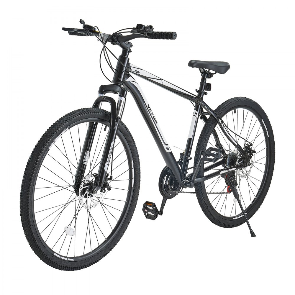 VEVOR Mountainbike MTB-fiets (29") met 21 versnellingen, comfortabel zadel, dubbele schijfremmen, aluminium frame, sportfiets voor mannen en vrouwen, trailsneeuw