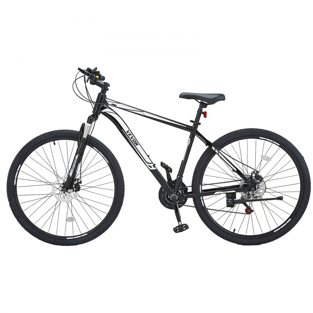 VEVOR Mountainbike MTB-fiets (29") met 21 versnellingen, comfortabel zadel, dubbele schijfremmen, aluminium frame, sportfiets voor mannen en vrouwen, trailsneeuw