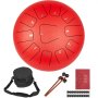 BuoQua Steel Tongue Drum 11 Notes 10 Inches Handpan Steel Drum Red Handpan Drum Hand Drums Percussion Instrument with Bag