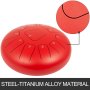 BuoQua Steel Tongue Drum 11 Notes 10 Inches Handpan Steel Drum Red Handpan Drum Hand Drums Percussion Instrument with Bag
