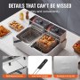 VEVOR Commerciële Elektrische Friteuse, 12L Grote Elektrische Friteuse voor Op het Aanrecht met Uitneembare Dubbele Mand, 5000W Roestvrijstalen Dubbele Friteuse voor Keuken, Restaurant