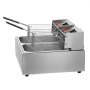 VEVOR Commerciële Elektrische Friteuse, 12L Grote Elektrische Friteuse voor Op het Aanrecht met Uitneembare Dubbele Mand, 5000W Roestvrijstalen Dubbele Friteuse voor Keuken, Restaurant
