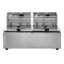 VEVOR Commerciële Elektrische Friteuse, 12L Grote Elektrische Friteuse voor Op het Aanrecht met Uitneembare Dubbele Mand, 5000W Roestvrijstalen Dubbele Friteuse voor Keuken, Restaurant