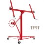 VEVOR Drywall Rolling Lifter Panel, 16ft Sheetrock Lift Drywall Lift, 150lb Weight Capacity Panel Hoist Jack Tool, Steel Material with Telescopic Arm & 3 Lockable Wheels, 48x192 in Plasterboard Size