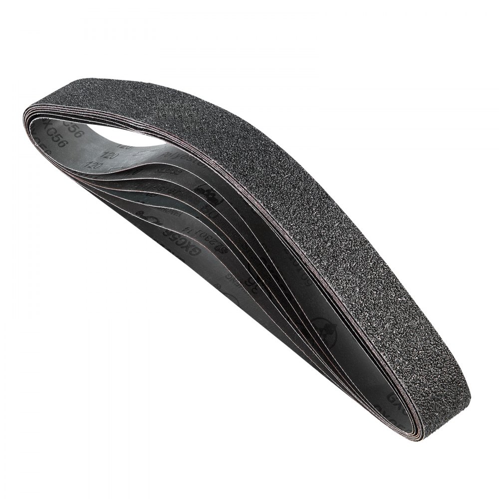 VEVOR schuurbanden, 50 x 1066 mm, 6 stuks (korrel 36/40/60/80/100/120), gemaakt van siliciumcarbide, bandschuurpapier, voor metaalbewerking, composietmaterialen en kunststofafwerking