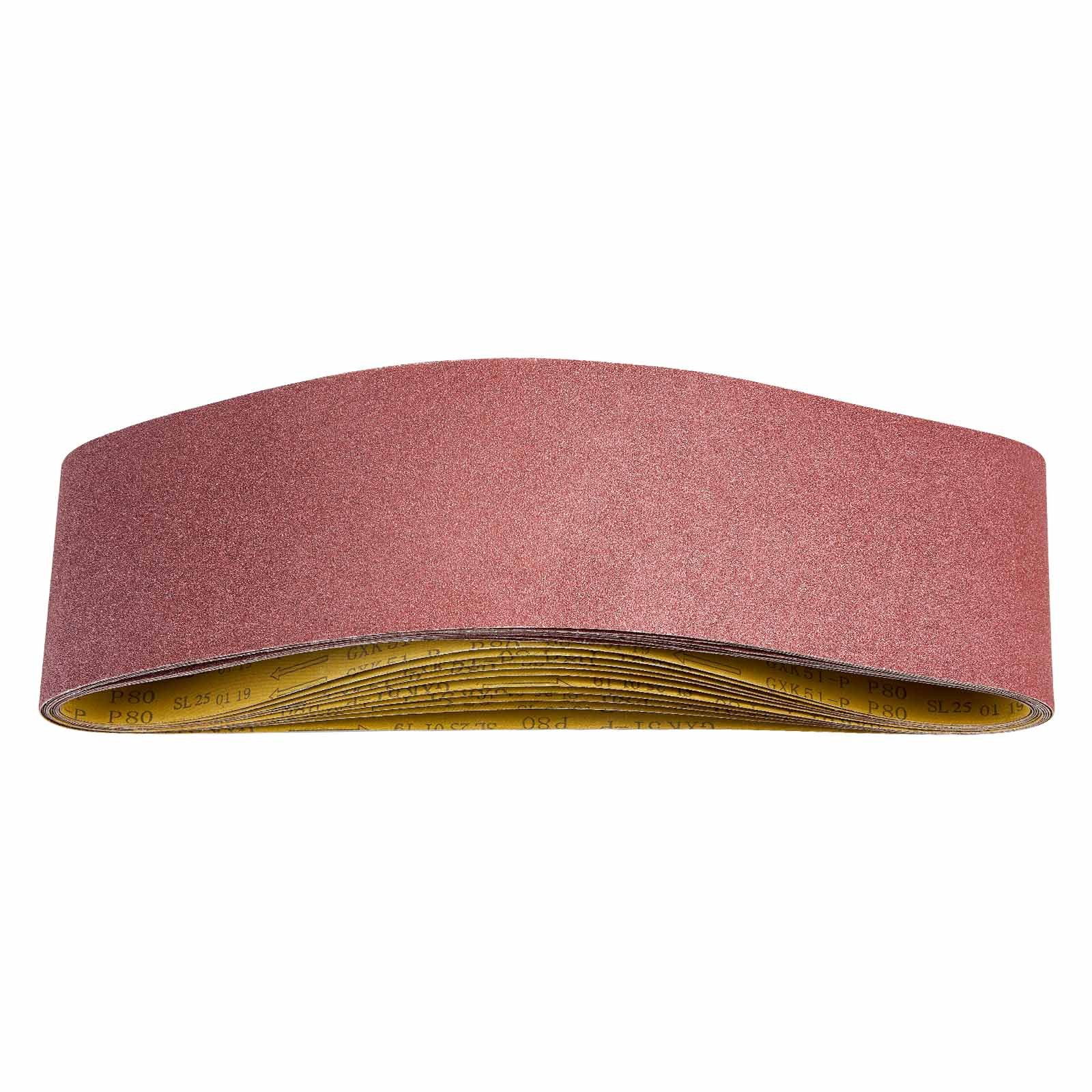 VEVOR schuurbanden, 152 x 1219 mm schuurpapier bandschuurmachine 10 stuks 80 korrel, aluminiumoxide schuurband voor houtbewerking, staal, aluminium, non-ferrometalen