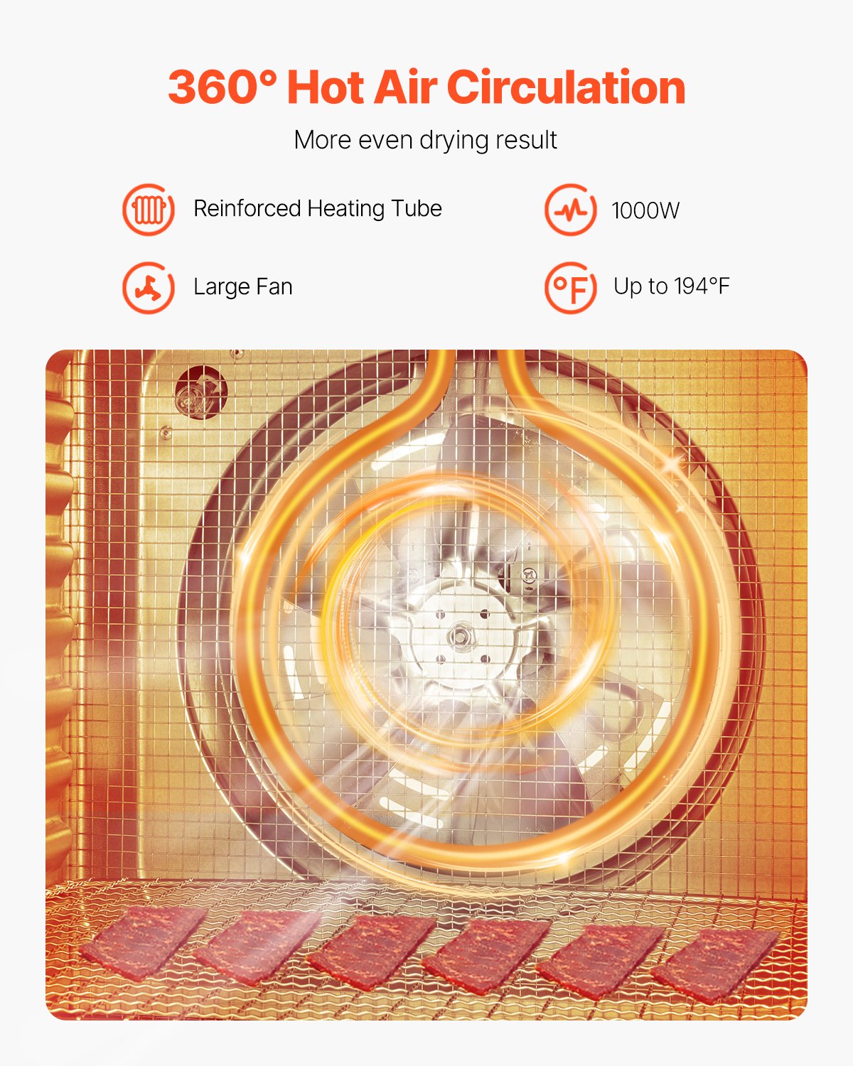 VEVOR Voedseldroger met 10 lades, roestvrij staal, 1000W elektrische voedseldroger met instelbare temperatuur, vriesdroger voor gedroogd vlees, fruit, groenten, kruiden en hondensnoepjes