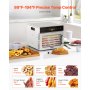 VEVOR Food Dehydrator Machine, 6 Stainless Steel Trays, 400W Electric Food Dryer with Adjustable Temperature & 24-Hour Timer, Freeze Dryer for Jerky, Meat, Fruit, Vegetables, Herbs, Dog Treats