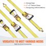 VEVOR Ratchet Tie Down Straps (4PK), 10000 lb Break Strength, Double J Hook Includes 4 Premium 2" x 27' Rachet Tie Downs with Padded Handles, for Moving Securing Cargo, Appliances, Lawn Equipment