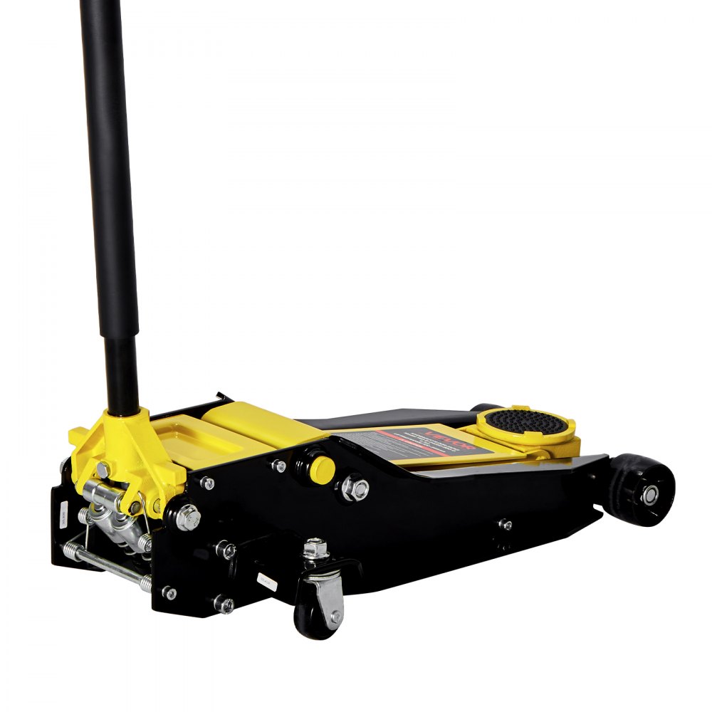VEVOR Low Profile Floor Jack, 4 Ton (8818 lbs) Capacity, Steel Racing Floor Jack with Dual Pistons Quick Lift Pump, Hydraulic Trolley Car Lift for Sport Utility Vehicle, Lifting Range 3.9-21.5 Inches