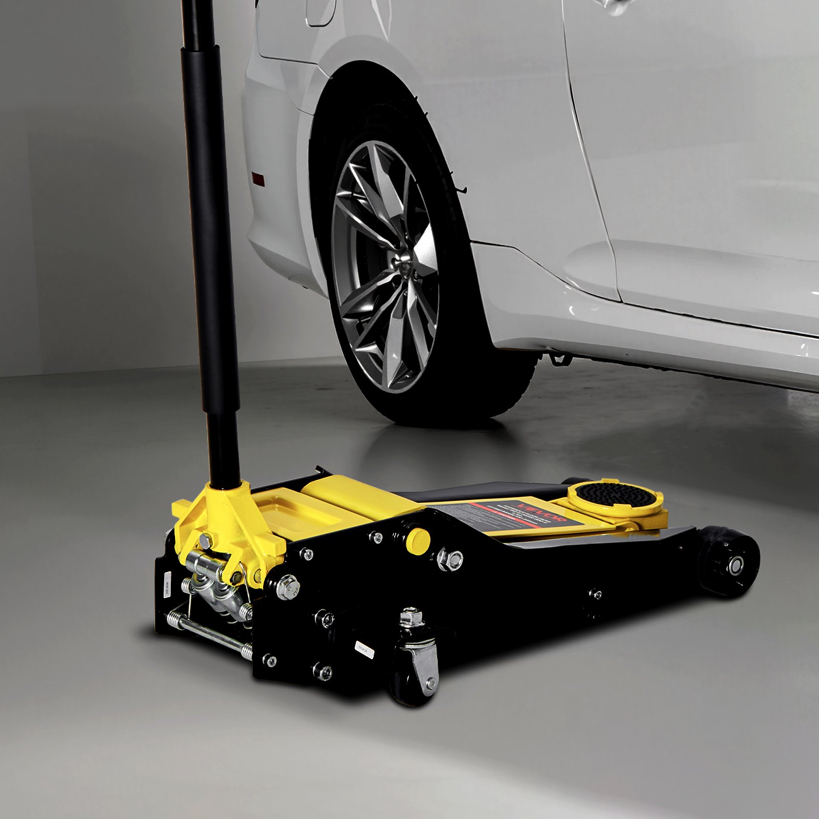 VEVOR Low Profile Floor Jack, 4 Ton (8818 lbs) Capacity, Steel Racing Floor Jack with Dual Pistons Quick Lift Pump, Hydraulic Trolley Car Lift for Sport Utility Vehicle, Lifting Range 3.9-21.5 Inches