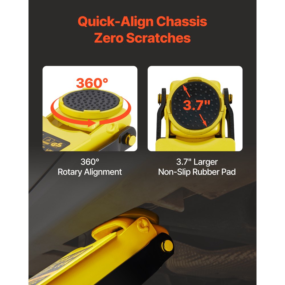 VEVOR 3-tons rolkrik, hoogwaardige stalen racekrik met dubbele zuiger snelhefpomp, vlakke krik 95-495 mm autokrik