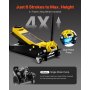 VEVOR Floor Jack, 4 Ton Low Profile Floor Jack, Heavy-duty Steel Racing Floor Jack with Dual Pistons Quick Lift Pump, Floor Jack Lifting Range 3.35"-19.69"