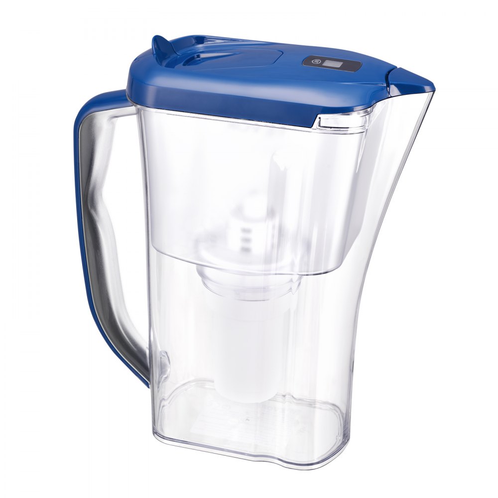 VEVOR Waterfilterkan, 9-kops waterfilterdispenser, koelkastvriendelijk waterfiltersysteem, BPA-vrij, gaat 3 maanden mee / 150 liter, vermindert kalkaanslag, lood, chloor en geuren.