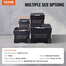 VEVOR 3 in 1 Plyometric Jump Box, 16/14/12 Inch Wooden Plyo Box, Platform & Jumping Agility Box, Anti-Slip Fitness Exercise Step Up Box for Home Gym Training, Conditioning Strength Training, Black