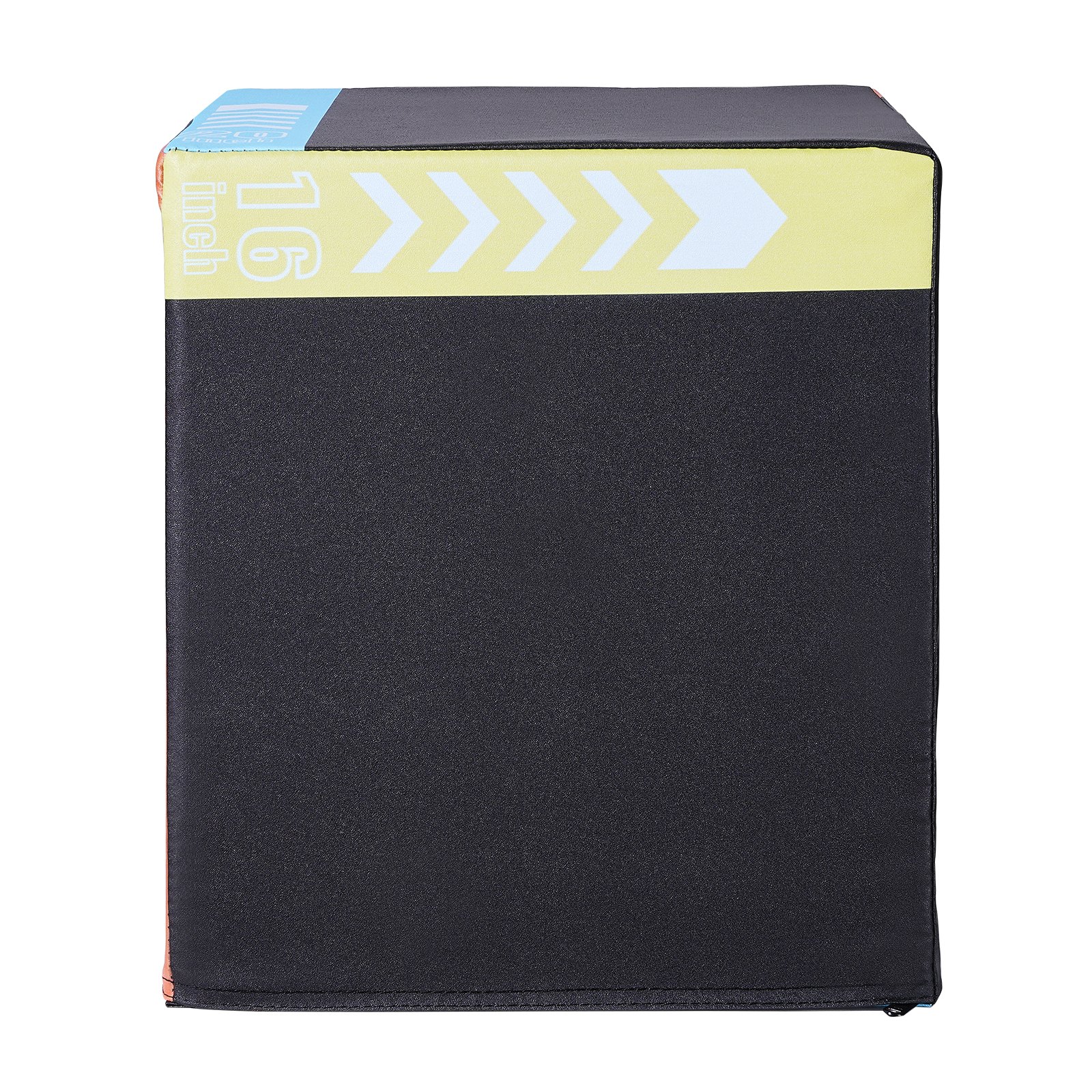 VEVOR 3-in-1 plyometrische jumpbox, 20/18/16 inch katoenen plyobox, draagvermogen 100 kg, antislip fitness-oefenbox voor thuis, springkrachttraining, zwart, verstelbare hoogte