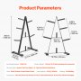 VEVOR Gewichtsplaathouder A-Frame Gewichtsplaatboom voor 1-inch gewichtsplaten, Gewichtsplaatboom, Capaciteit 227 kg, Gewichtsopslaghouder, Opbergstandaard voor halterstang