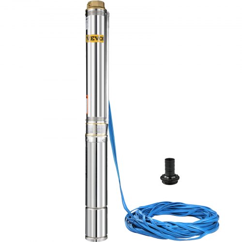 VEVOR Deep Well Pump Kabel van 20 m Diepe Bronpomp 220 V 50 Hz Deep Well Waterpomp, Leverings Hoogte 104 m, Verbindingskabel 20 m, Maximaliseren Hoogte Stroom 25 GPM, voor de Boerderijen en de Hut